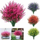 8 Bundles Outdoor Artificial Lavender Fake Flowers UV Resistant Shrubs Plants