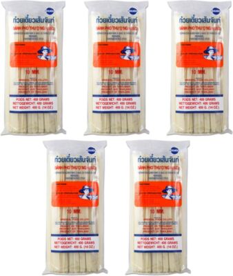 [ 5x 400g ] FARMER 10mm (XL) Reisnudeln, Straight, Banh Pho / Bandnudeln