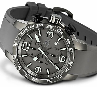 FIREFOX Edelstahl Chronograph Herrenuhr S240 grau gun color 10 ATM wasserdicht