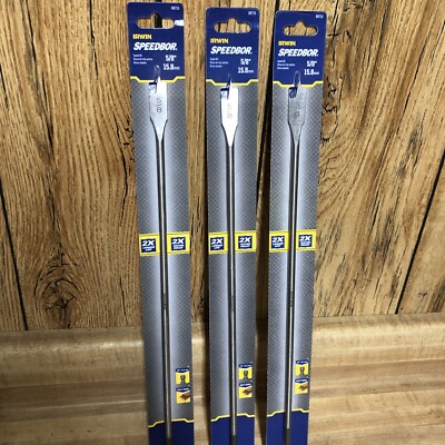 3 Pack Irwin Speedbor 88710 5/8'' x 16'' Blue-Groove Spade Bit New