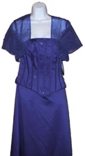 VINTAGE BLUE MODERN MAIDS EVENING GOWN Size 10 NEW