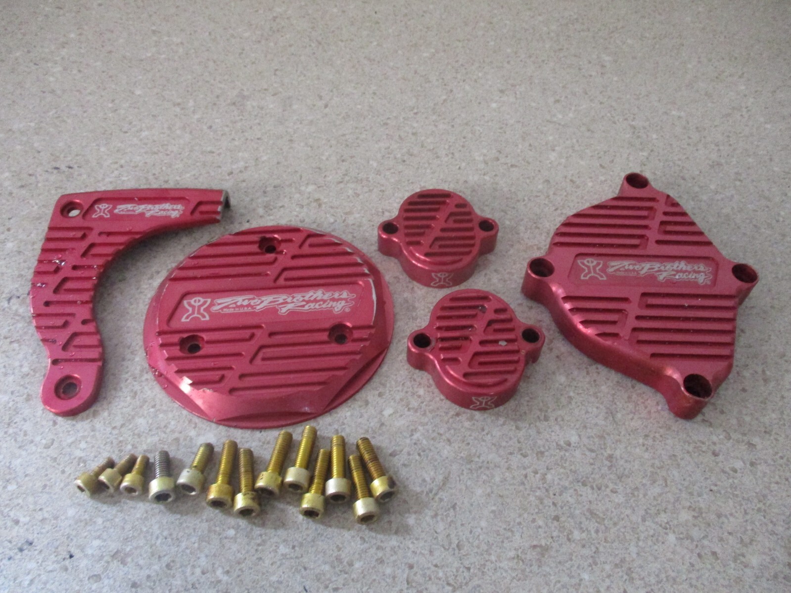 2008 KAWASAKI KLX110 TWO BROTHERS RED BILLET DRESS UP KIT, FITS ALL
