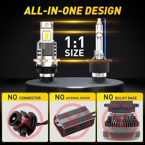 2x D2S 6500K HID Xenon Replacement Low/High Beam Headlight Lamp Bulbs White QLL - Picture 4 of 12
