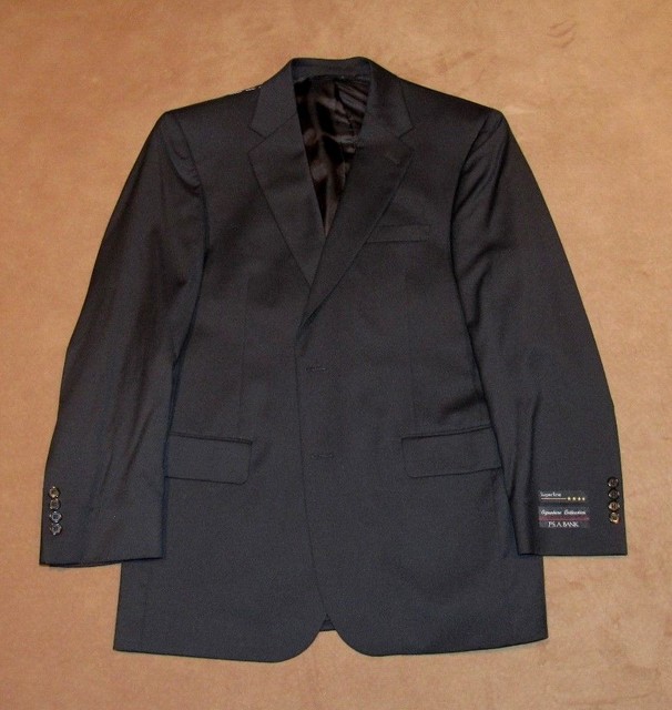 New Men's Jos. A. Bank Signature Collection Suit Jacket Size 41R Black