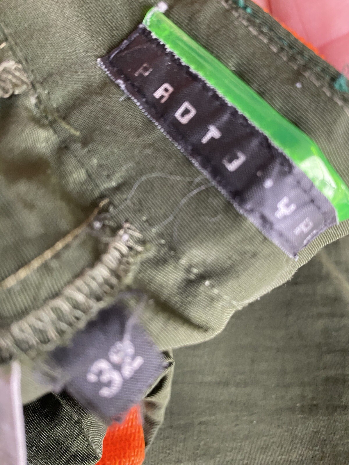 Prototype Proto type Green orange nylon pants 32 … - image 2