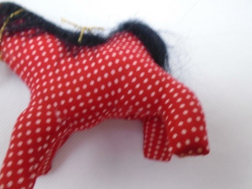 VINTAGE BOALT POLKA DOT PONY HANDMADE SIGNED FOLK ART XMAS ORNAMENT FREE S&H 518 - Imagen 3 de 7