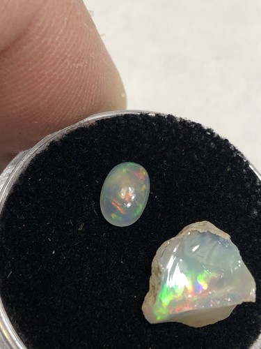 Best Ethiopian Welo Fire Opal Specimens! Rough & Cabochon! Awesome Color Change - Picture 3 of 5