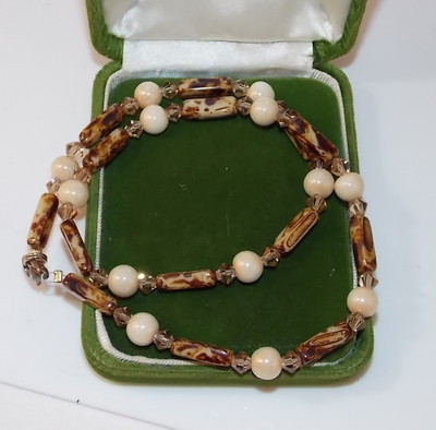 Collier Perles Cristal Citrine Doré Kirks Folly 78.5 Cm - Vintage, Occasion