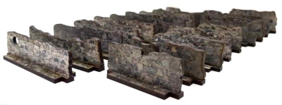 20 x MDF vorgedruckte Steinmauern, Warhammer Malifaux Bolt Action Fantasy Gelände