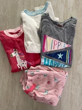 Girls size 10 Pajama 4 piece set soft fleece pants cotton sleep shirt graphic