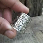 Silver Wide Band Ring, Textured Ring, Wide Band, 925 Sterling Silver Ring,