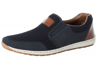 Rieker Herren Slipper Blau Schuhe 08869-14