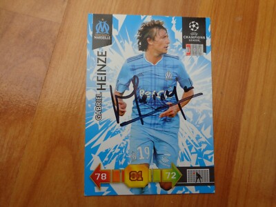 Original Handsigniert Gabriel Heinze Marseille Panini Adenalyn 2010-11 Karte