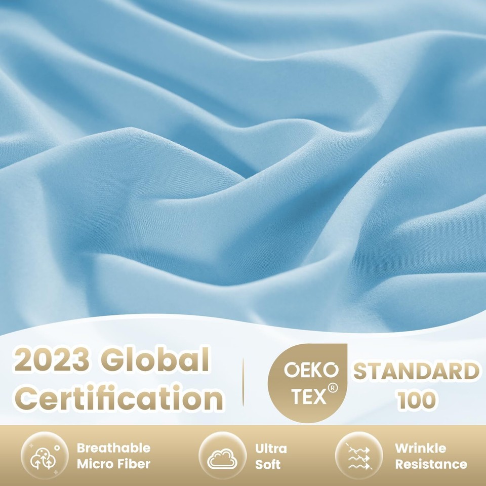 California King Sheet Set Luxury 4 Piece Breathable Soft Sheets for