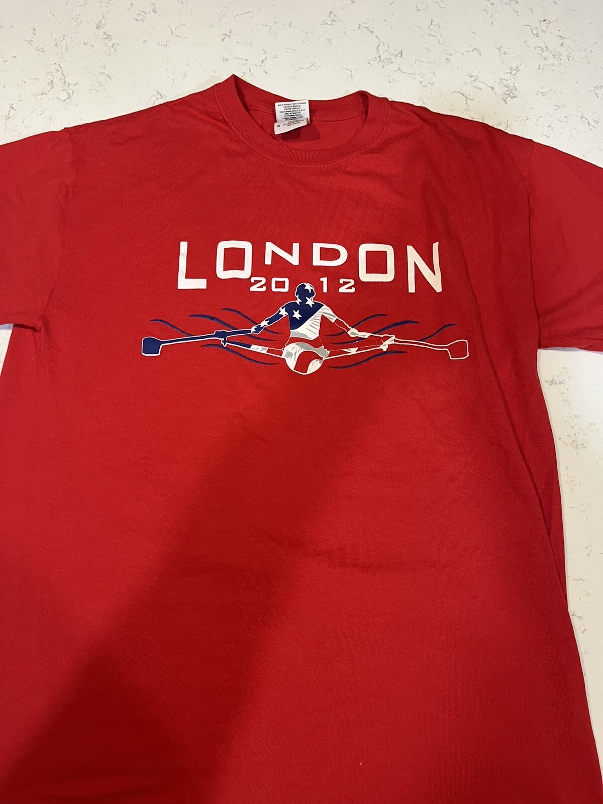 FILA T shirt canottaggio uomo rossa Londra 2012 US Gildan M