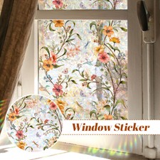Static Cling Floral Window Film Glass Privacy Sticker Home Decoration US