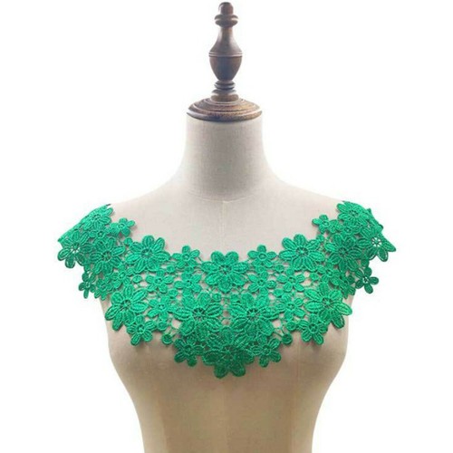 Floral Lace Embroidered Neckline DIY Collar Trim Clothes Sewing Applique Patch - Picture 4 of 28