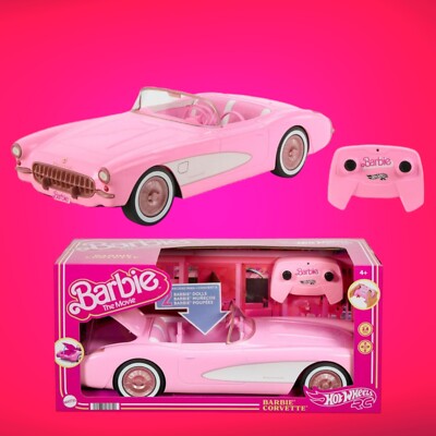 Mattel Hot Wheels Barbie Movie Remote Control 1956 Corvette Stingray Car  Pink 194735170890|