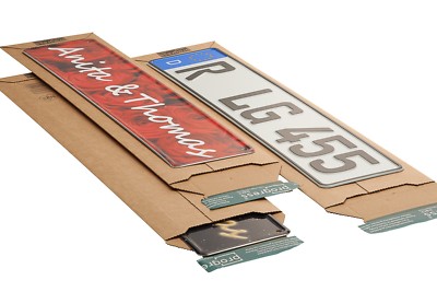 Versandtasche aus Wellpappe Progress PP W01.K2 600x185x-55mm Kfz-Kennzeichen