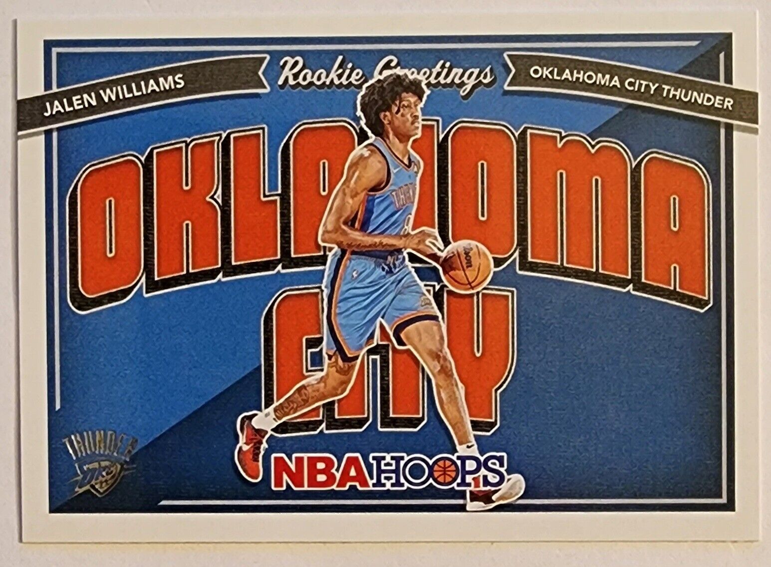 2022-23 NBA HOOPS Rookie Greetings Jalen Williams Rookie Oklahoma City  Thunder