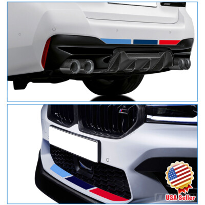 For BMW Universal M Performance Power Sport Front Rear Bumper 3D Decal Stickers
