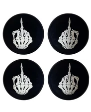 4 Flip Off Hands Smoke Bullet Turn Signal Light Lens Covers for Harley Davidson 