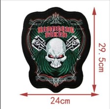 LARGE SIZE SKULL Wings USA Flag Vest Sew Iron on Patch B052 