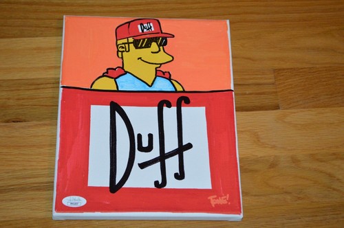 Quadro Tone Rodriguez firmato "I Simpson" Duff 8x10 su tela incorniciata JSA COA - Foto 7 di 7