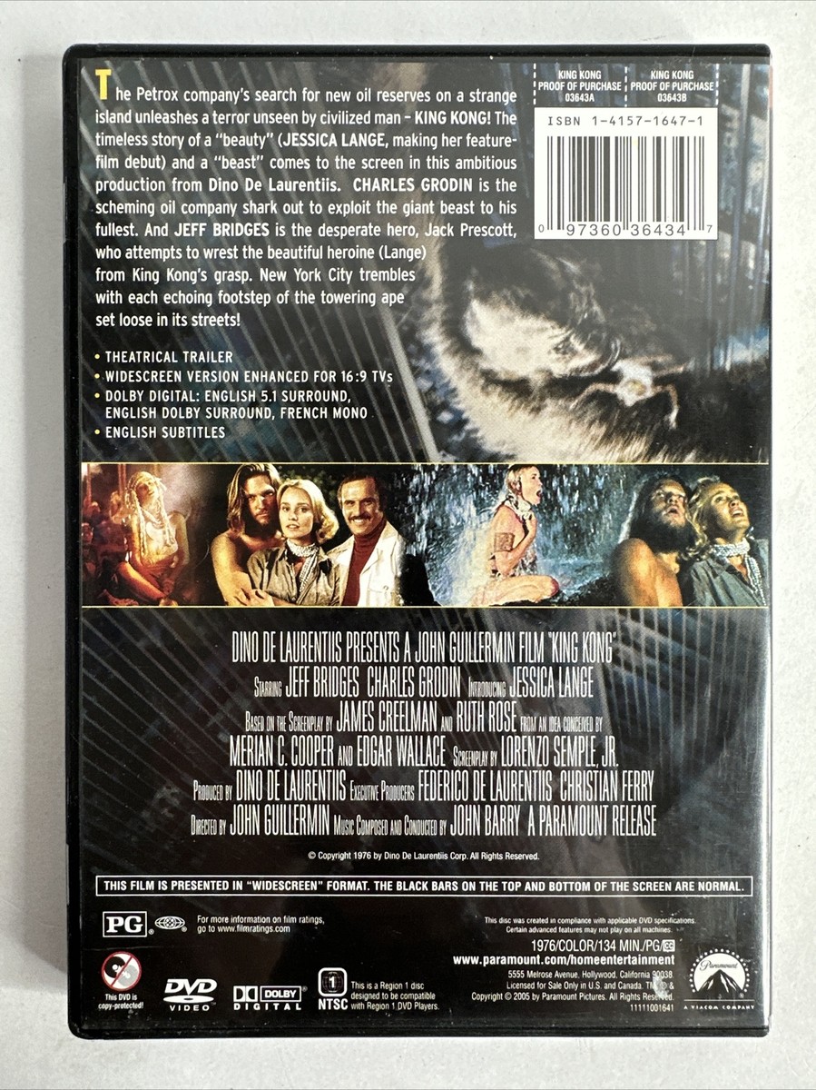 エドウィン・コパード　インフィニティ・キングダム　元型基礎編　 CD＋DVD King Kong (DVD, 2005) Paramount pictures. 1976 Version Jeff