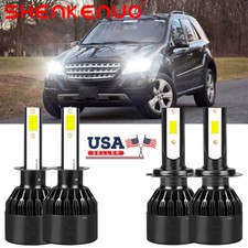 For Benz ML320 ML430 1998-2001 4X H1 H7 LED Headlight High Low Beam Combo Bulbs