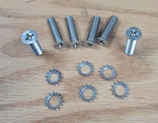 1955 56 57 58 59 60 CHEVY DOOR STRIKER PLATE SCREWS STAINLESS STEEL ** USA MADE