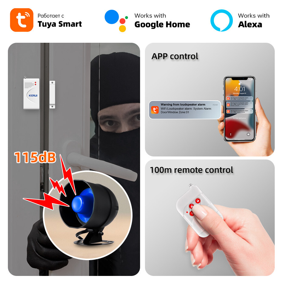 KERUI Wireless Home Burglar Alarm System Antitheft Garage Siren