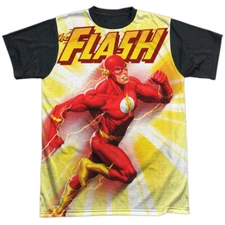 JLA Motion Blur Adult Halloween Costume T Shirt (Black Back), S-3XL