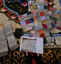 Lot Of 80 Scrappy Colorful Rail Fence Quilt Blocks 8" With Extra Fabric Strips 