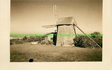 RPPC Stone Windmill and Building  - Architecture Postcard