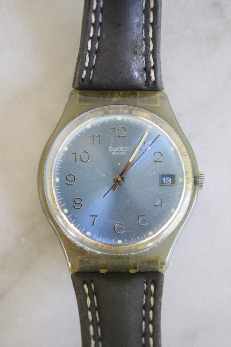 SWATCH Blue Choco GM415 Leather Strap AG 2003 Works