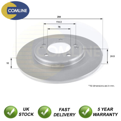 Brake Disc Rear Comline Fits Hyundai i40 2011-2019 1.6 1.7 CRDi 2.0 #1