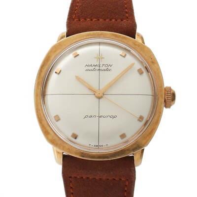 Vintage Hamilton Pan Europ Automatic Gold Tone Swiss Made Wrist 