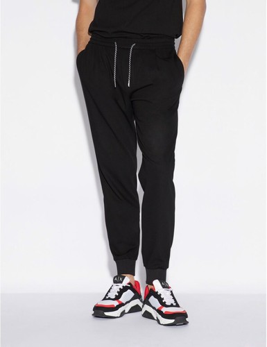 ARMANI EXCHANGE pantaloni uomo stile tuta nero jogging 3GZPG2 | eBay