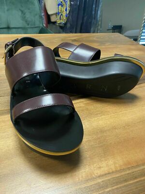 MARNI CALF LEATHER WEDGE PLATFORM SANDALS PLATEAU-SANDALEN SCHUHE SHOES NEW 37