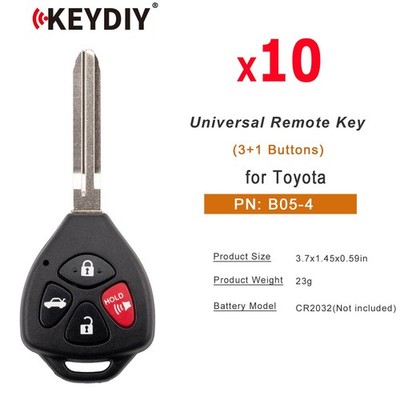 10 x KEYDIY KD B05-4  for Toyota Type Universal Remote Key 3+1 Buttons