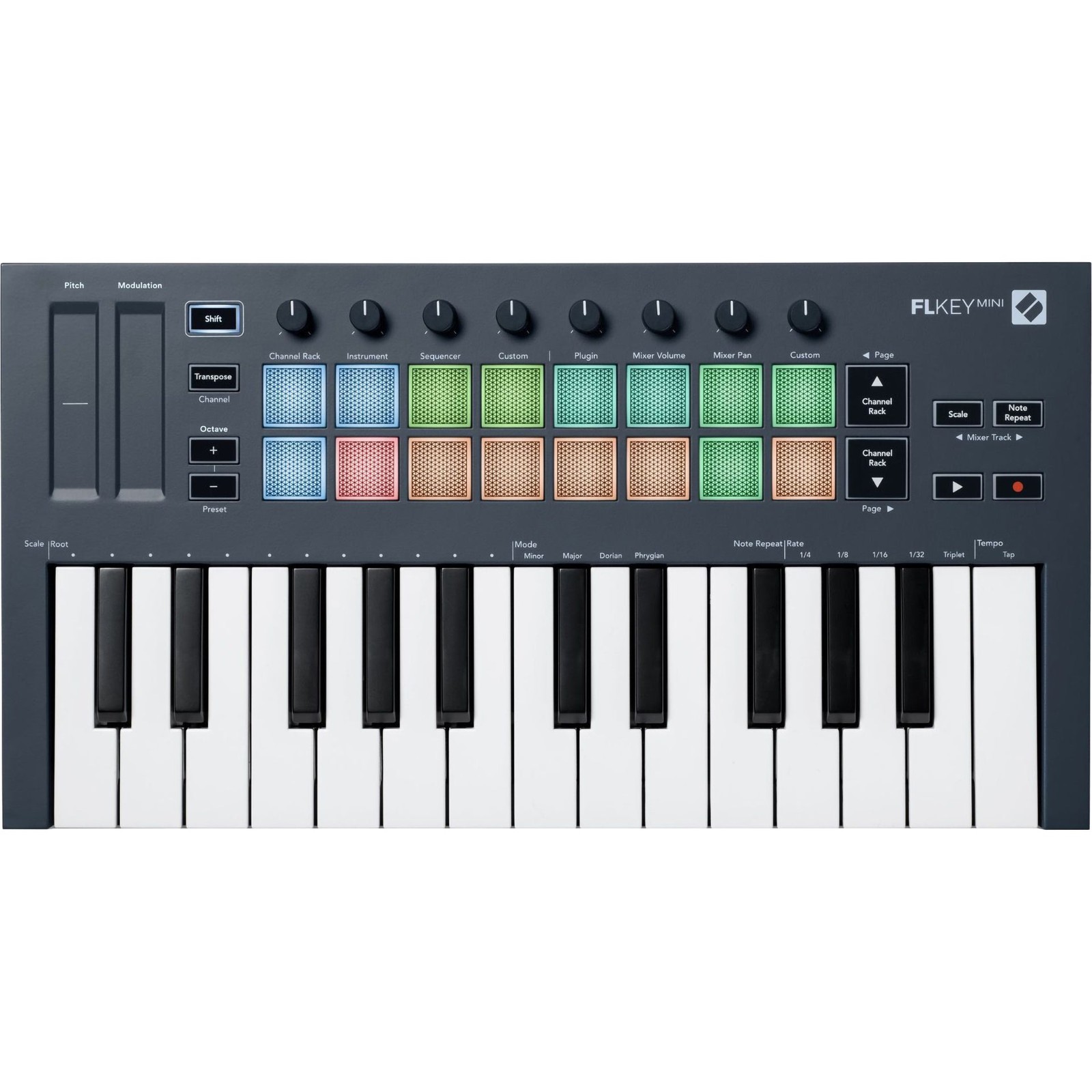 Компактная 25-клавишная MIDI-клавиатура Novation FLKey Mini для FLStudio 19290₽