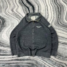 Giacca cardigan vintage Stone Island Denims A/I '08 grigio taglia grande full zip lana maglia