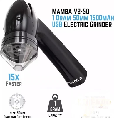 MAMBA GRINDERS Mamba Electric Grinder for Spice, Herb & Pepper Kitchen Grinding 1g Req 2 X AA