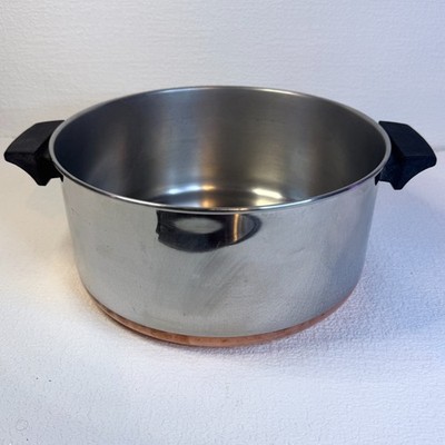 Revere Ware 6 Qt Copper Clad Bottom Stock Pot 2 Handles Replacement No Lid VTG