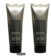 Bath  Body Works Graphite Ultimate Hydration Body Cream 8 Oz - 2 Pack Men