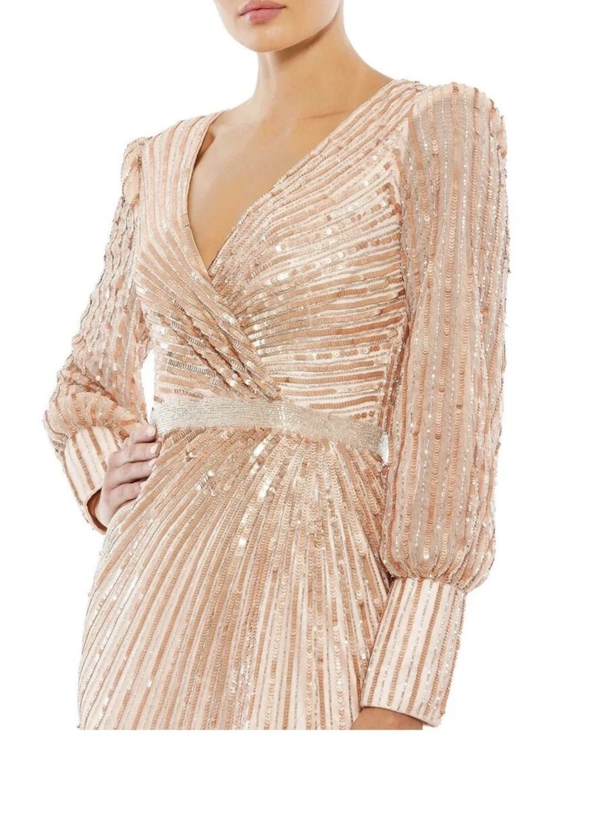 gold wrap dresses with sleeves Golden Empress Wrap Dress L main image 1