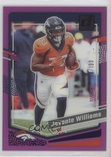 2023 Panini Clearly Donruss Purple /199 Javonte Williams #16 0nw5