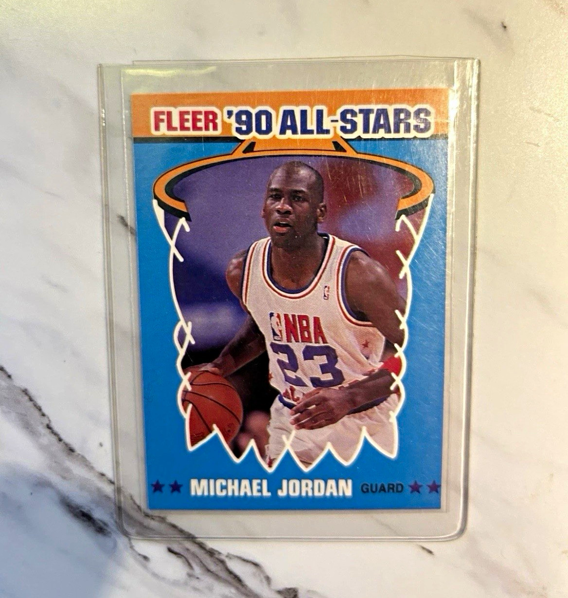 Fleer 1990 '90 All-Stars Michael Jordan #5 of 12 NBA Insert Basketball Card