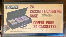 VINTAGE NOS 24 CASSETTE TAPE BLACK CARRY CASE STORAGE STILL SEALED CANADA PULSER